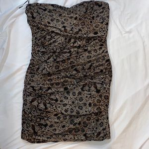 Strapless bodycon sexy mini dress